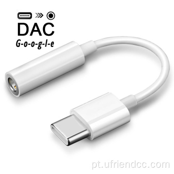 Adaptador de cabo de fone de ouvido USB-C para Jack para Jack para Jack